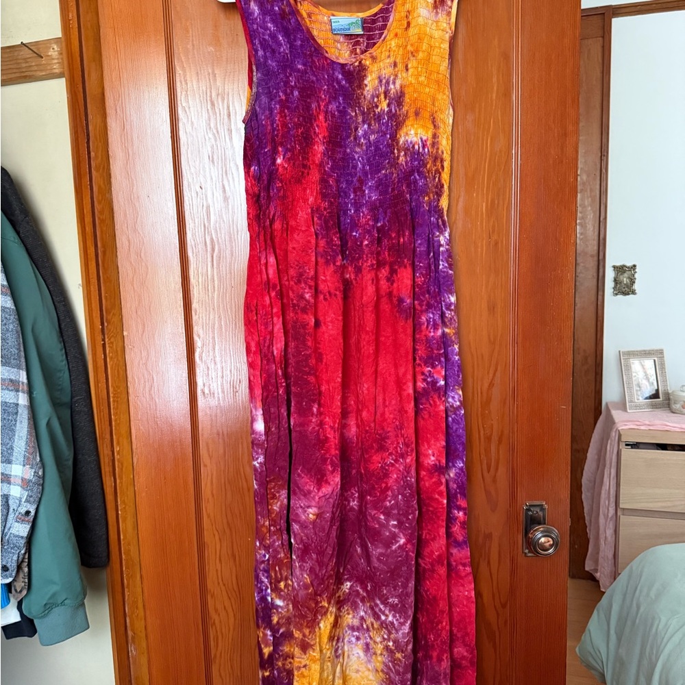 Vibrant Tie-Dye Maxi Dress